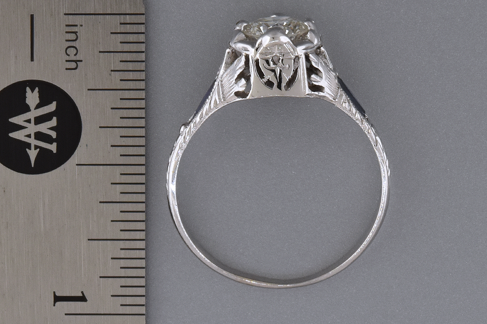 Art Deco Ring with French Cut Sapphires