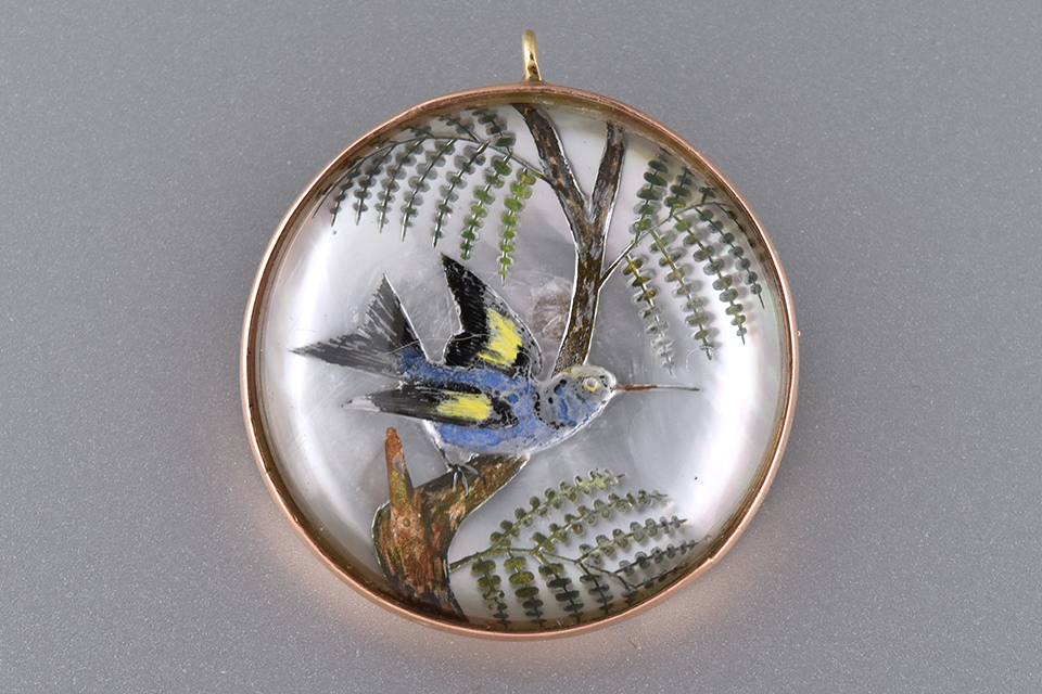 Hummingbird Reverse Painting Pin