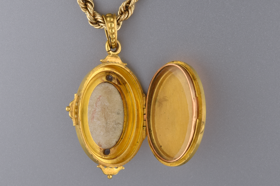 Victorian Enamel Painting Locket Pendant