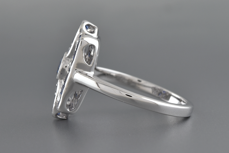Sapphire and Diamond Ring with Infinity Design