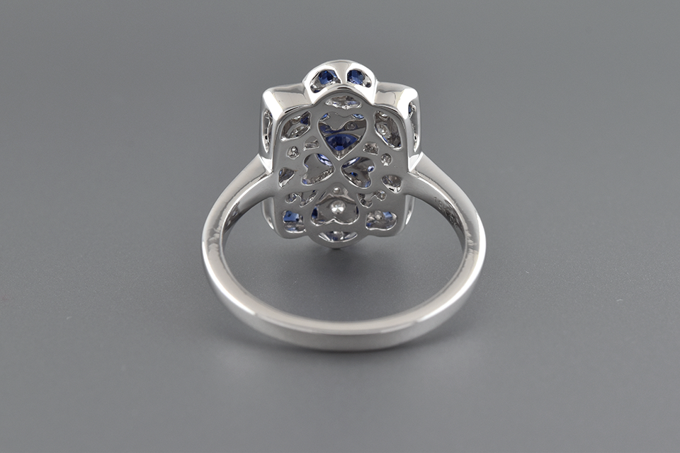 Sapphire and Diamond Ring with Infinity Design
