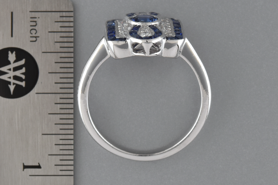 Sapphire and Diamond Ring with Infinity Design