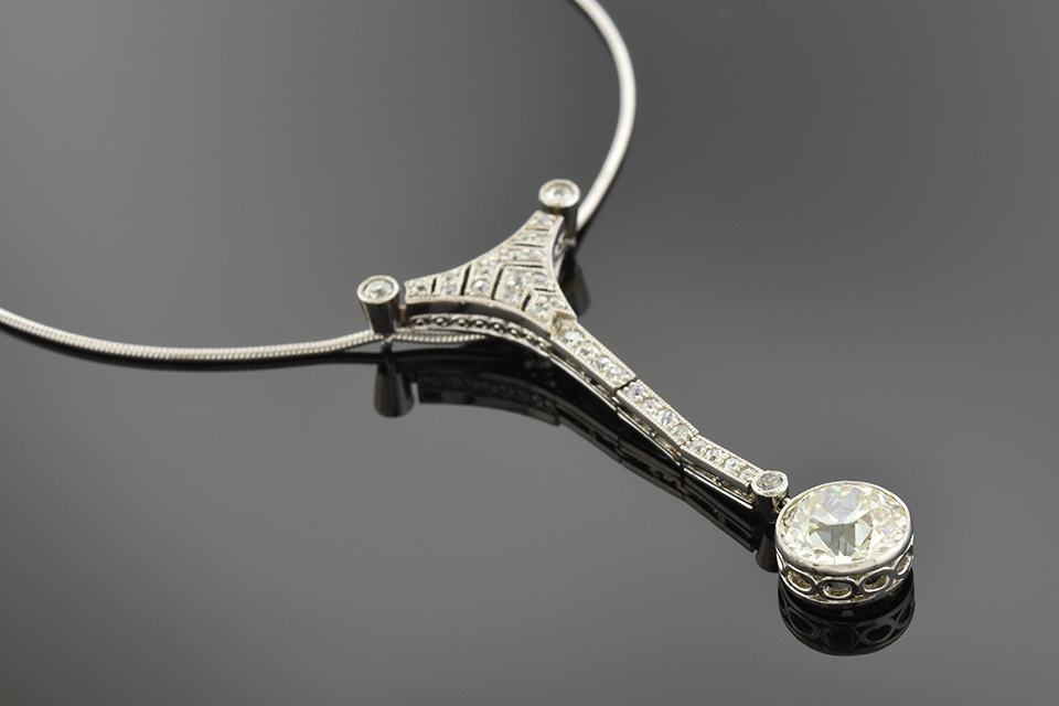 Item #4825 Art Deco Long Diamond Necklace 4825