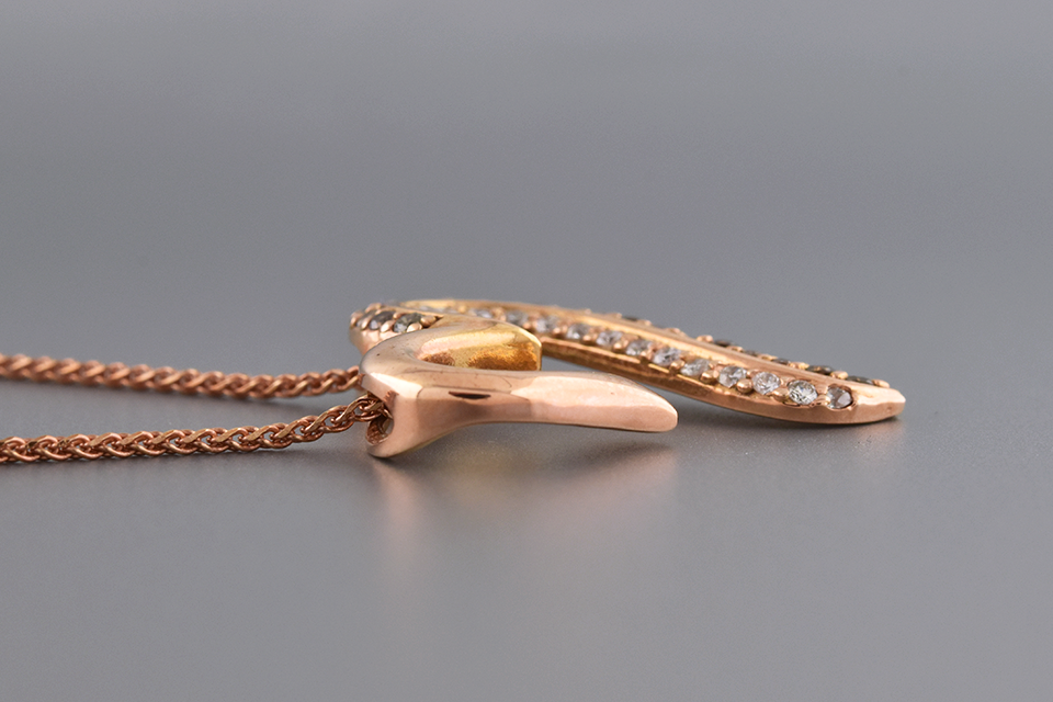 Rose Gold Colored Diamonds Heart Pendant