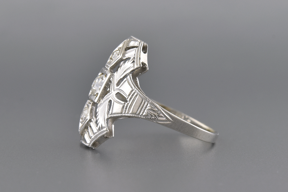Low Profile Art Deco Diamond Ring