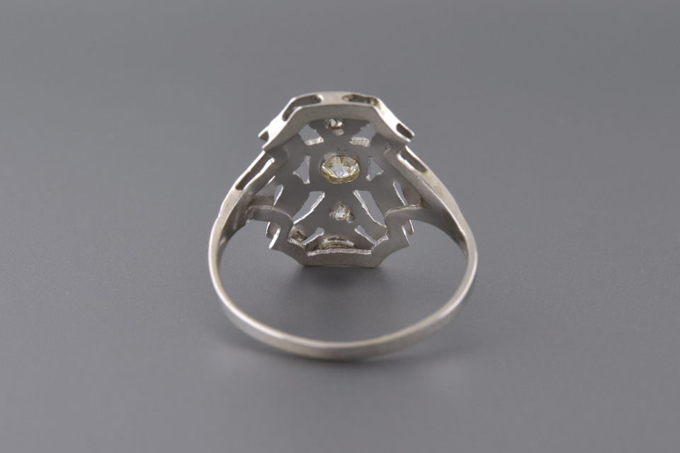 Low Profile Art Deco Diamond Ring