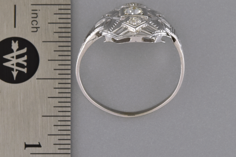 Low Profile Art Deco Diamond Ring