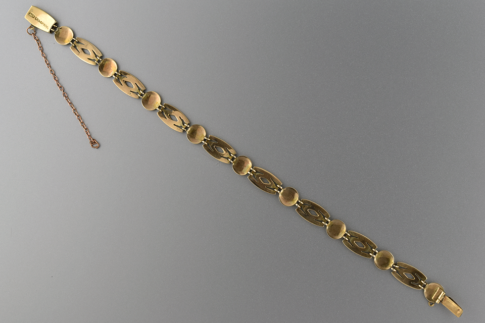 White and Yellow Enamel English Bracelet