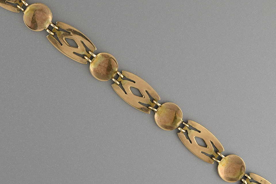 White and Yellow Enamel English Bracelet