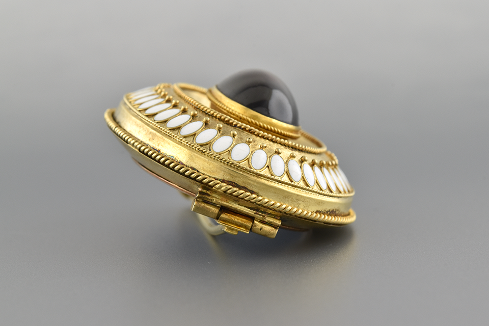Victorian Garnet Pin with Enamel