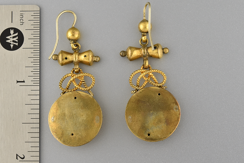 Victorian Pearl and Turquoise Enamel Dangle Earrings