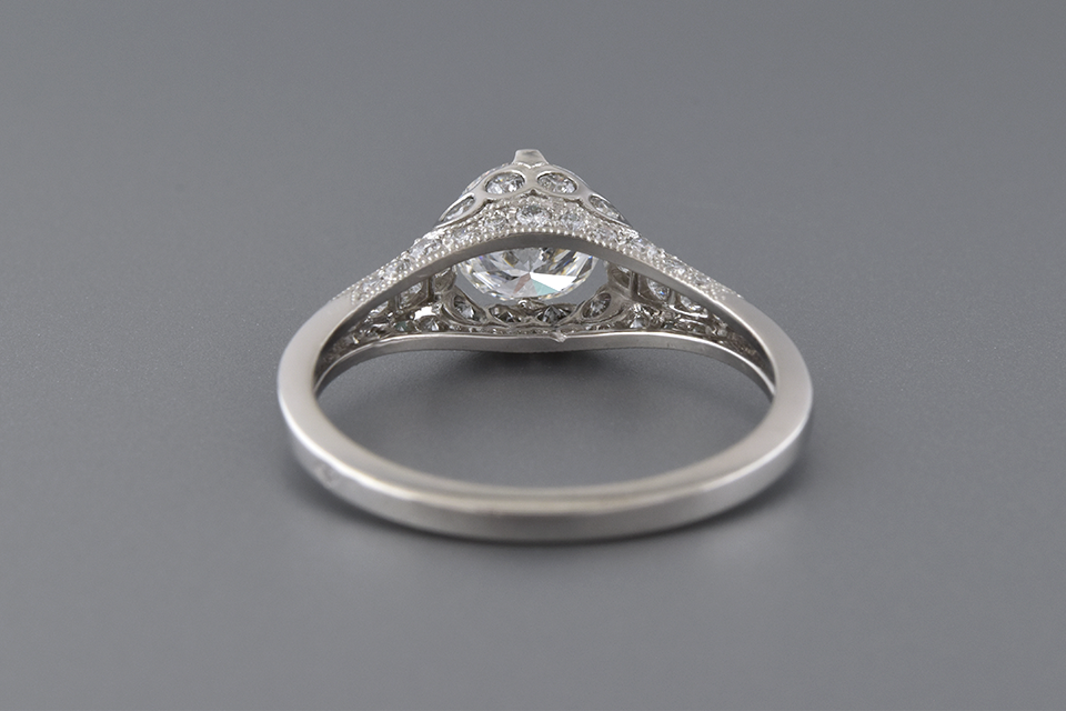 Engagement Ring with Bezel Set Diamond Accents
