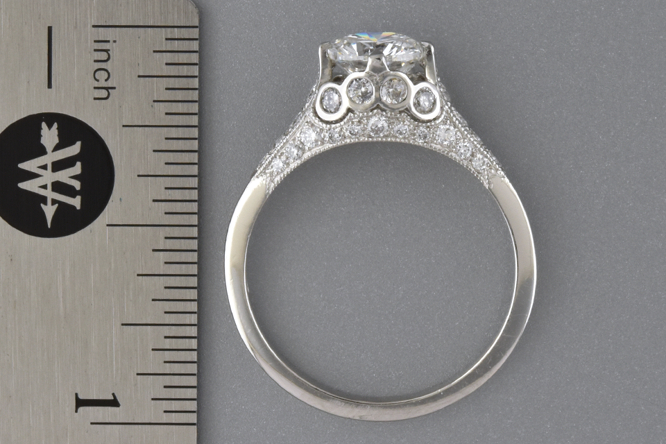 Engagement Ring with Bezel Set Diamond Accents