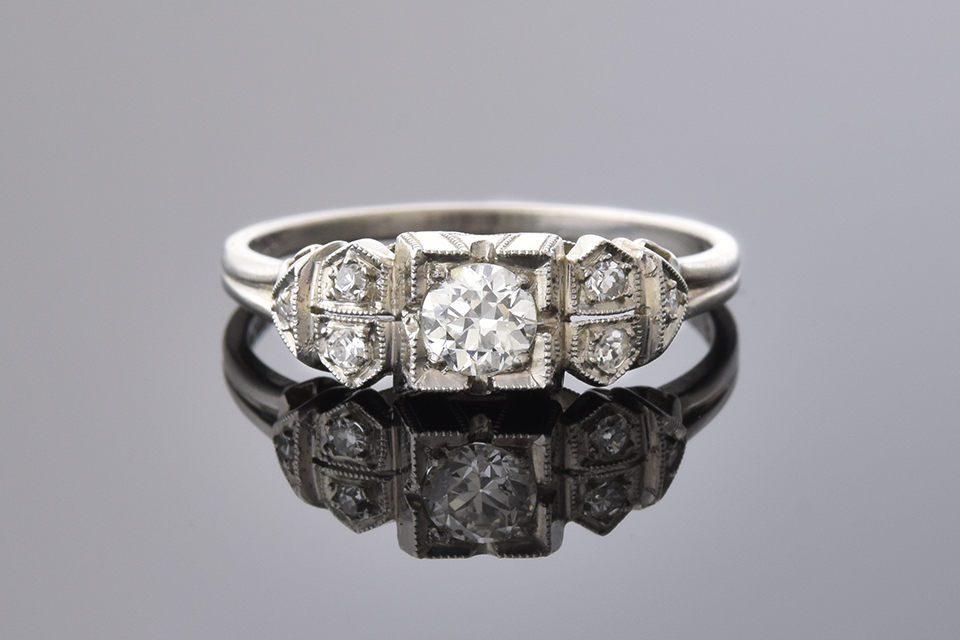 Item #1434 Art Deco Beauty: Handmade Diamond Ring 1434