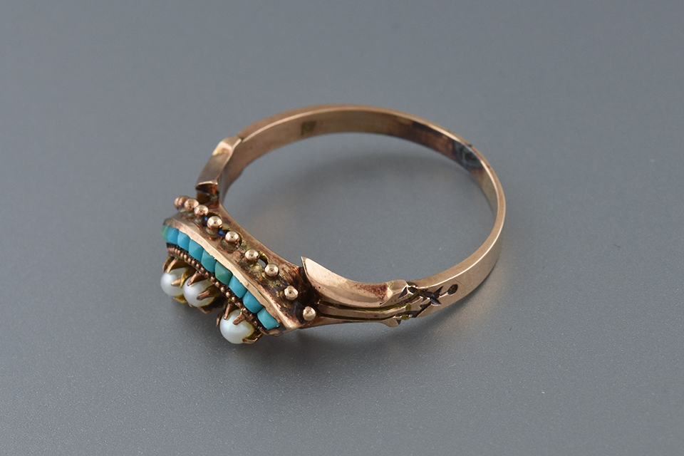 Victorian Turquoise and Pearl Ring