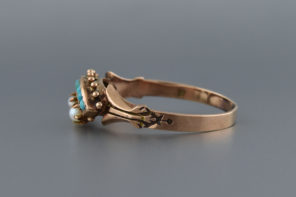 Victorian Turquoise and Pearl Ring