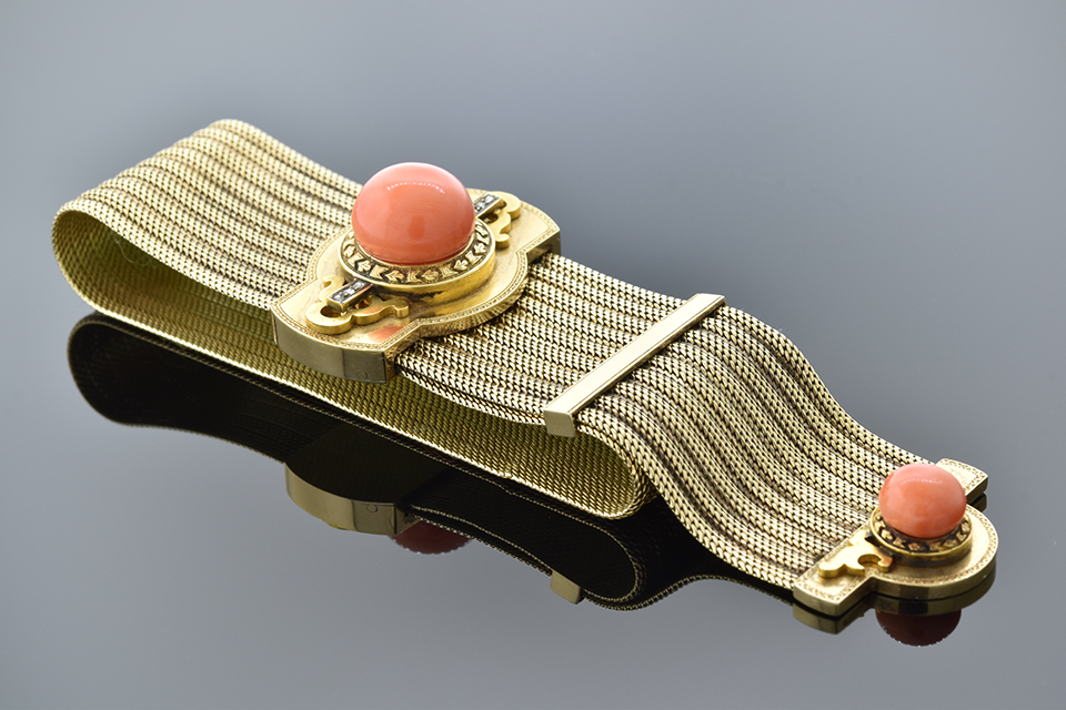 Item #5400 Victorian Coral Slide Bracelet 5400