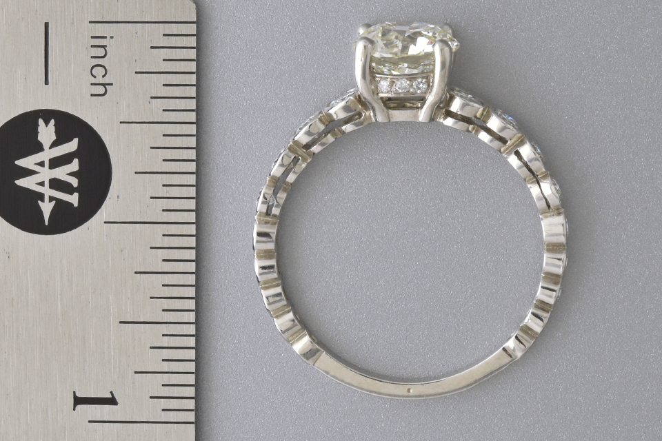 1.21 Carat Diamond Engagement Ring with Bezel Set Shank