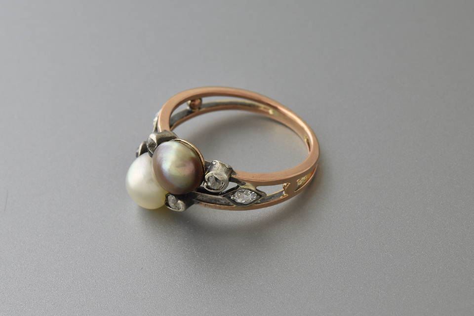 Georgian Pearl and Rose Cut Diamond Ring