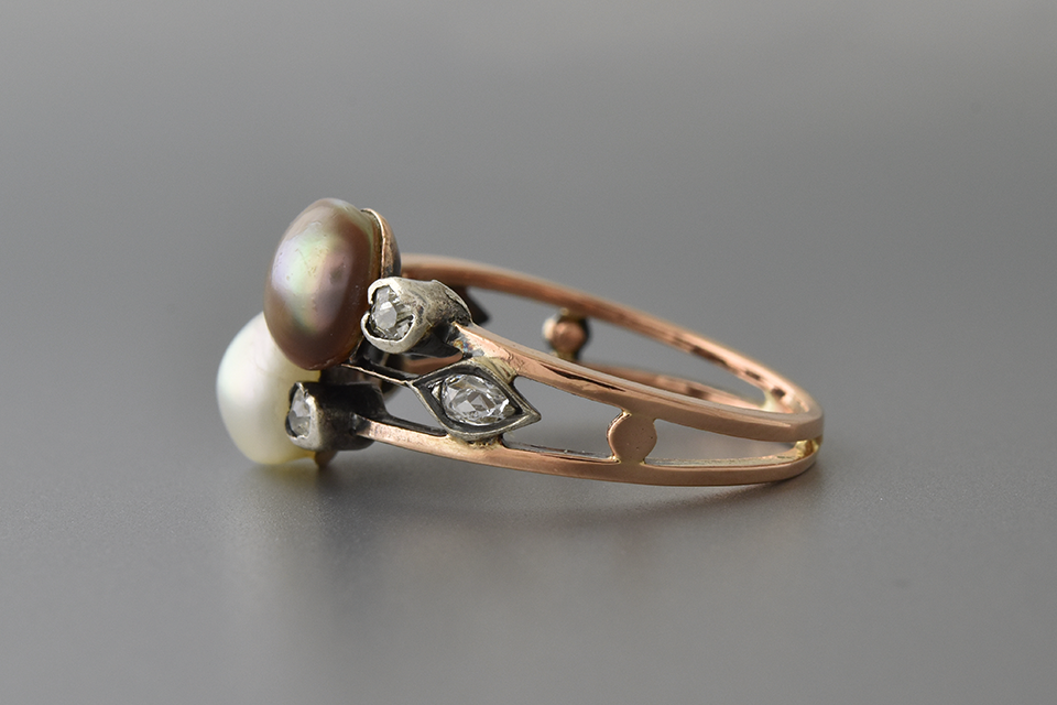 Georgian Pearl and Rose Cut Diamond Ring