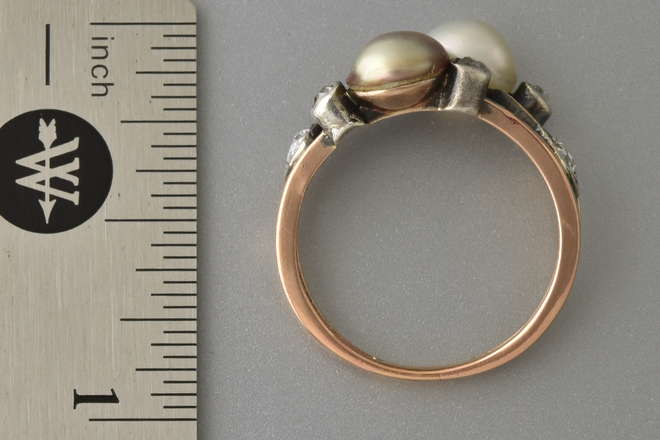 Georgian Pearl and Rose Cut Diamond Ring