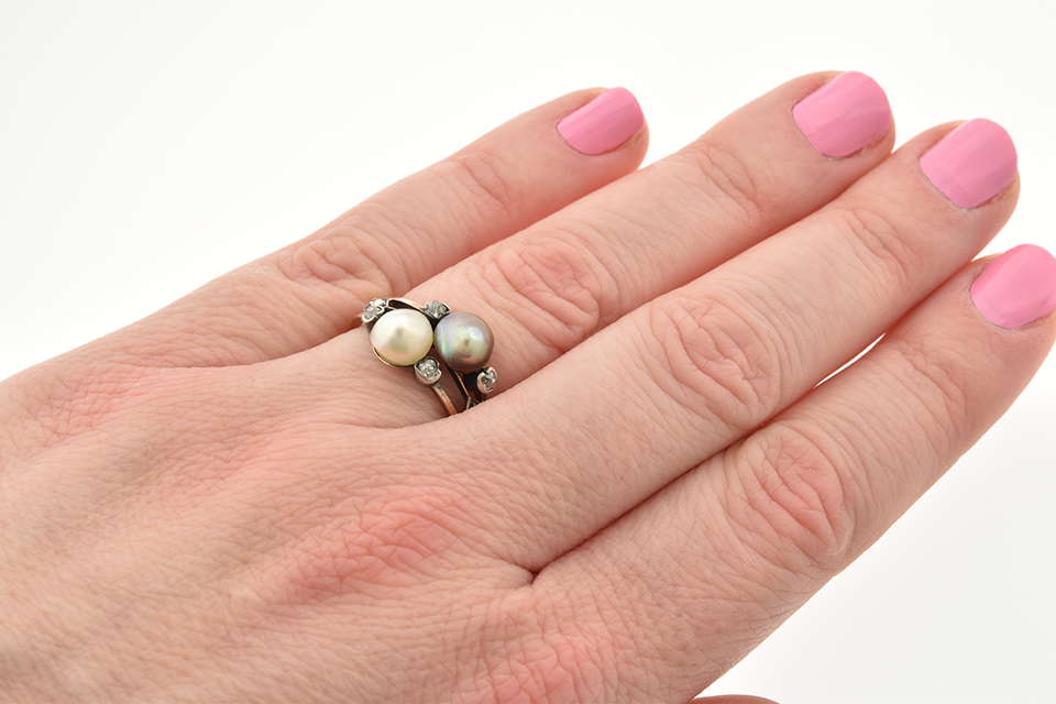 Georgian Pearl and Rose Cut Diamond Ring