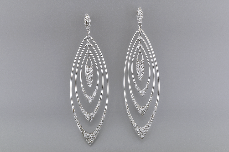 Long Loops Diamond Dangle Earrings