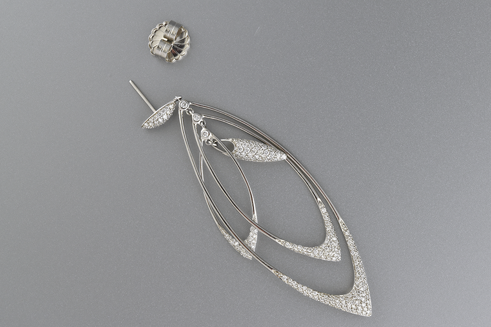 Long Loops Diamond Dangle Earrings