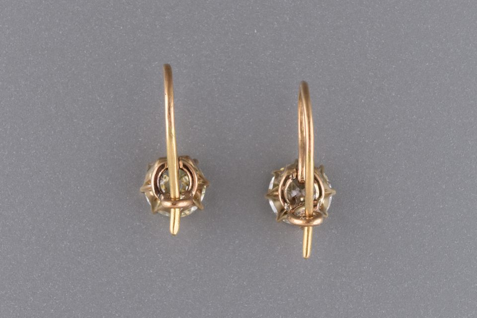 Item #11287 Antique Solitaire Drop Earrings