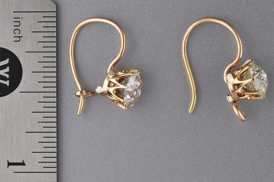 Item #11287 Antique Solitaire Drop Earrings