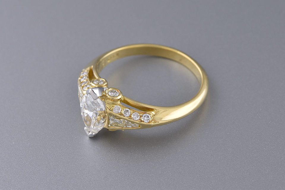 English Made Ring With A Marquise Diamond