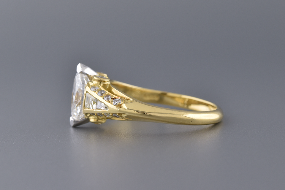English Made Ring With A Marquise Diamond
