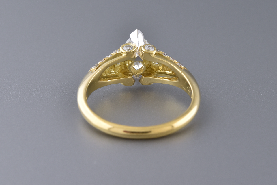 English Made Ring With A Marquise Diamond