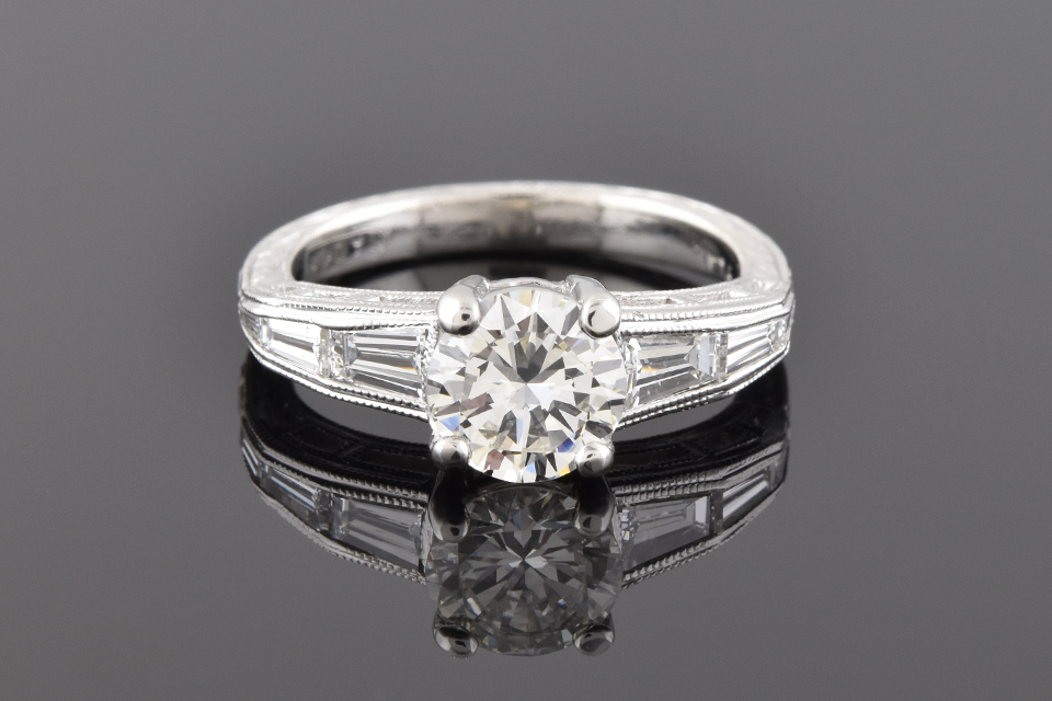 Item #4210 Engagement Ring With Vintage Inspired Engraving 4210