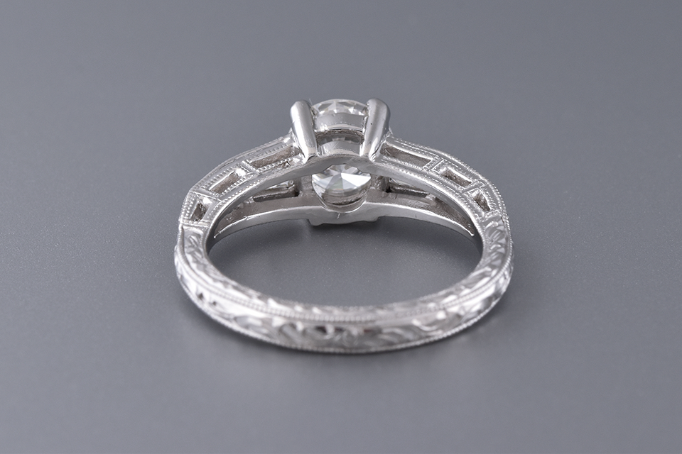 Engagement Ring With Vintage Inspired Engraving