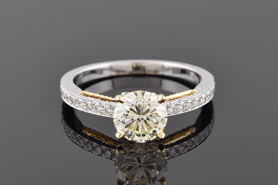 Item #4688 Two Toned Diamond Engagement Ring 4688