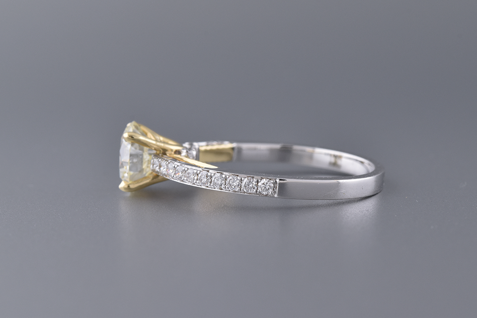 Two Toned Diamond Engagement Ring
