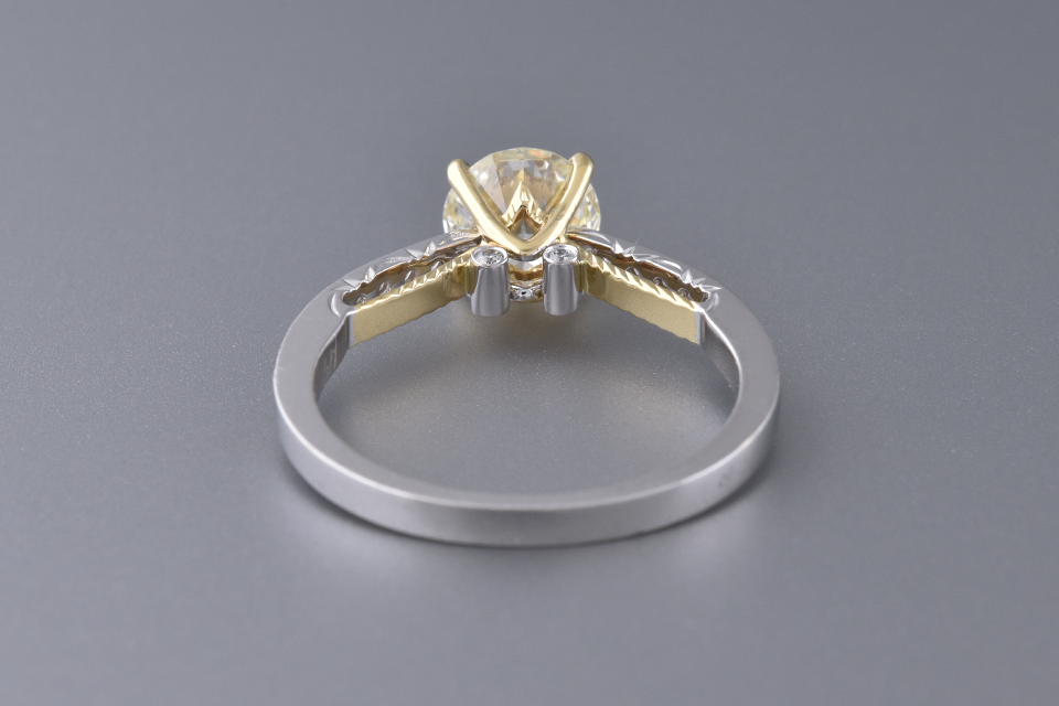 Two Toned Diamond Engagement Ring