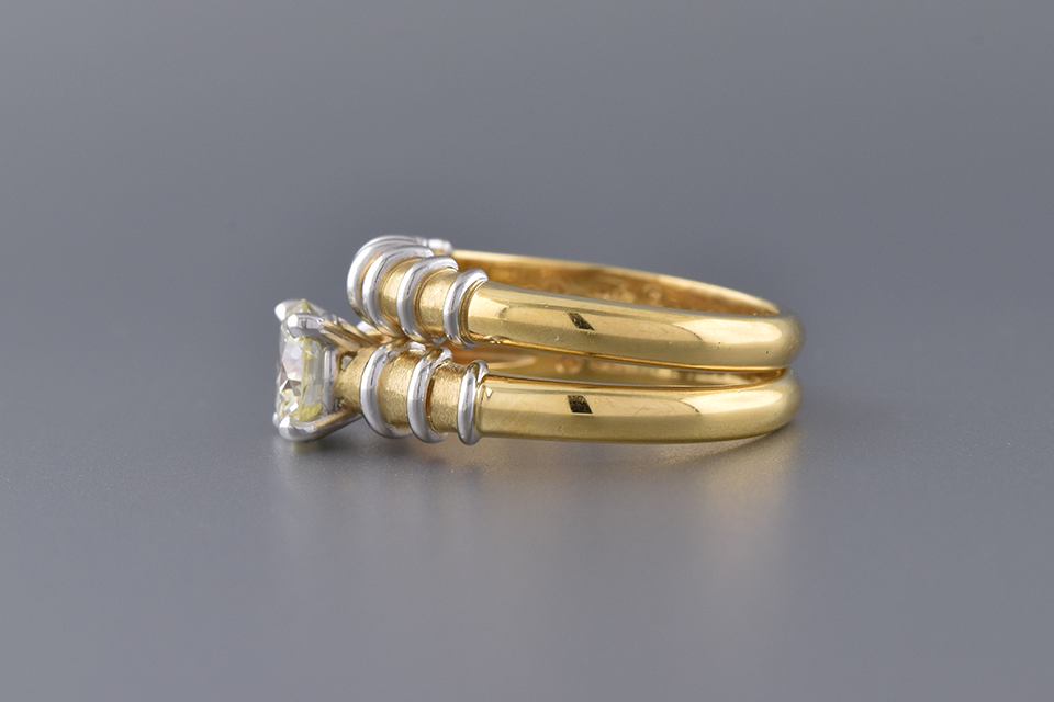 Wedding Set with Artistic Platinum Wire Detail