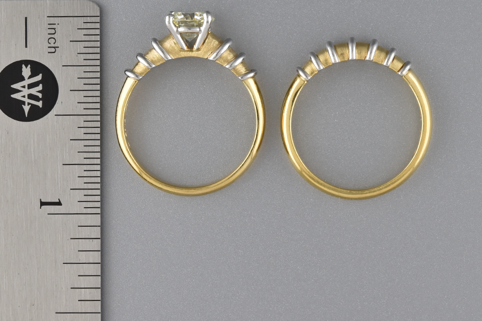 Wedding Set with Artistic Platinum Wire Detail