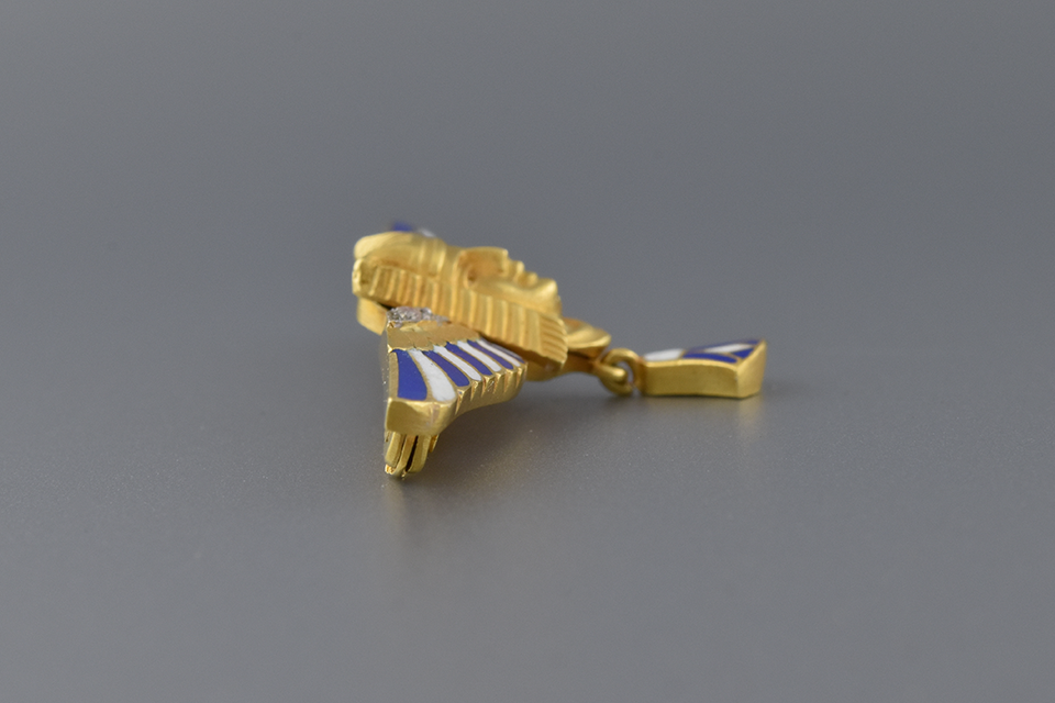 Enamel & Diamond Egyptian Revival Brooch