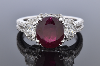 Rich Red 2.57 Carat Ruby Ring by Simon G. Rich Red 2.57 Carat Ruby Ring by Simon G.