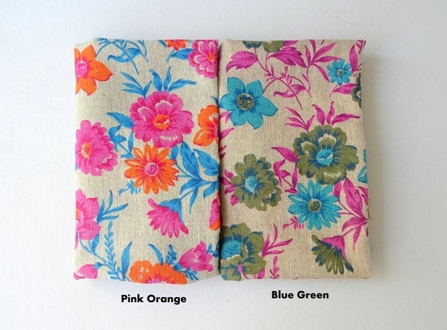 Flower print Jute - printed burlap - available in 2 colors