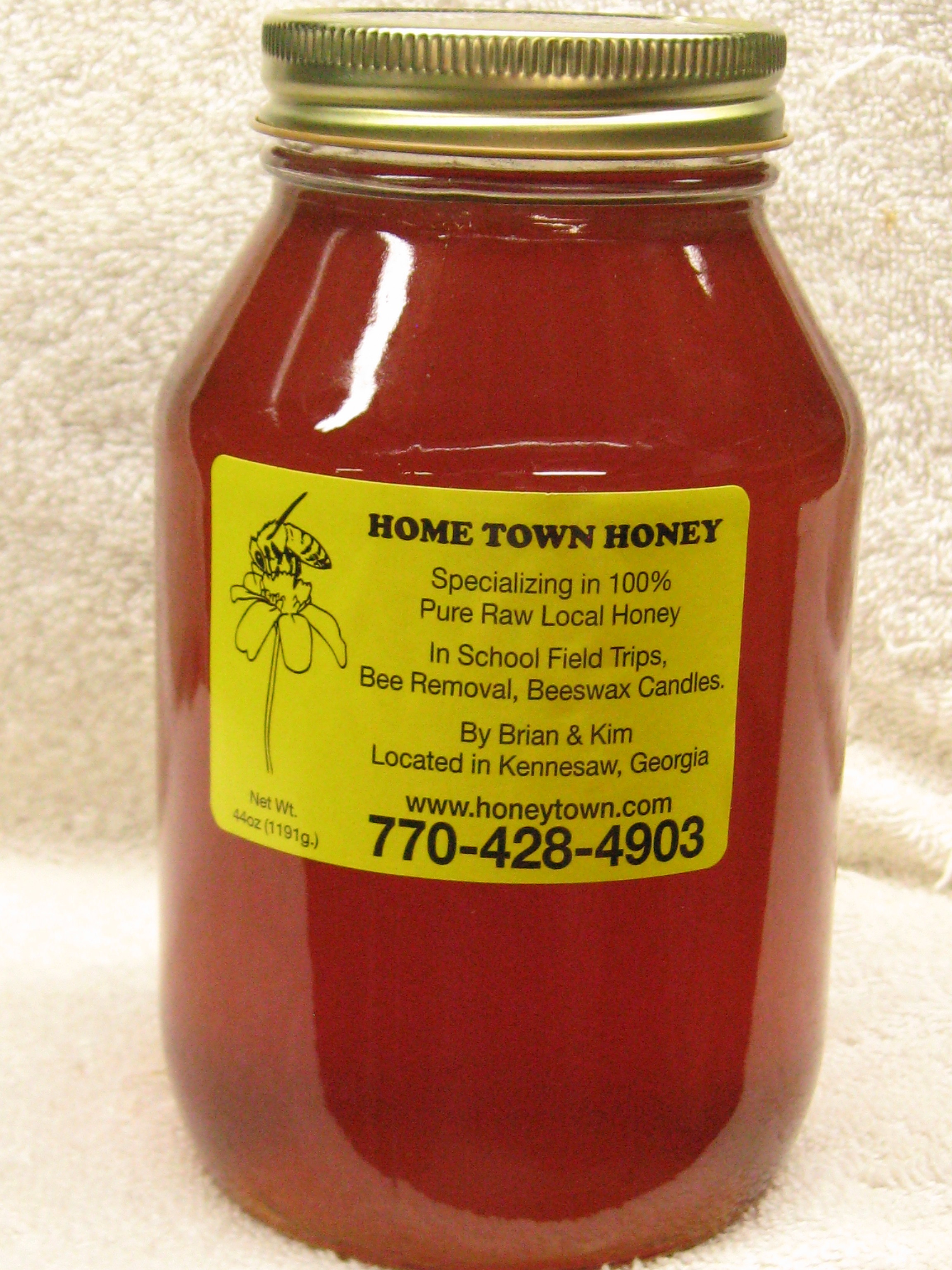 44 oz Glass Quart of Honey 44QtG