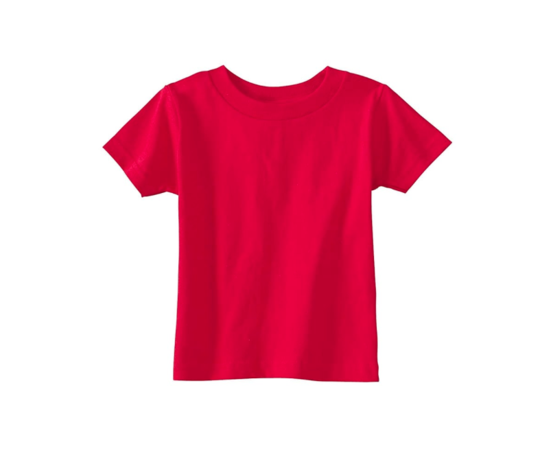 Red Crew Neck T Shirt 100% Cotton 00818