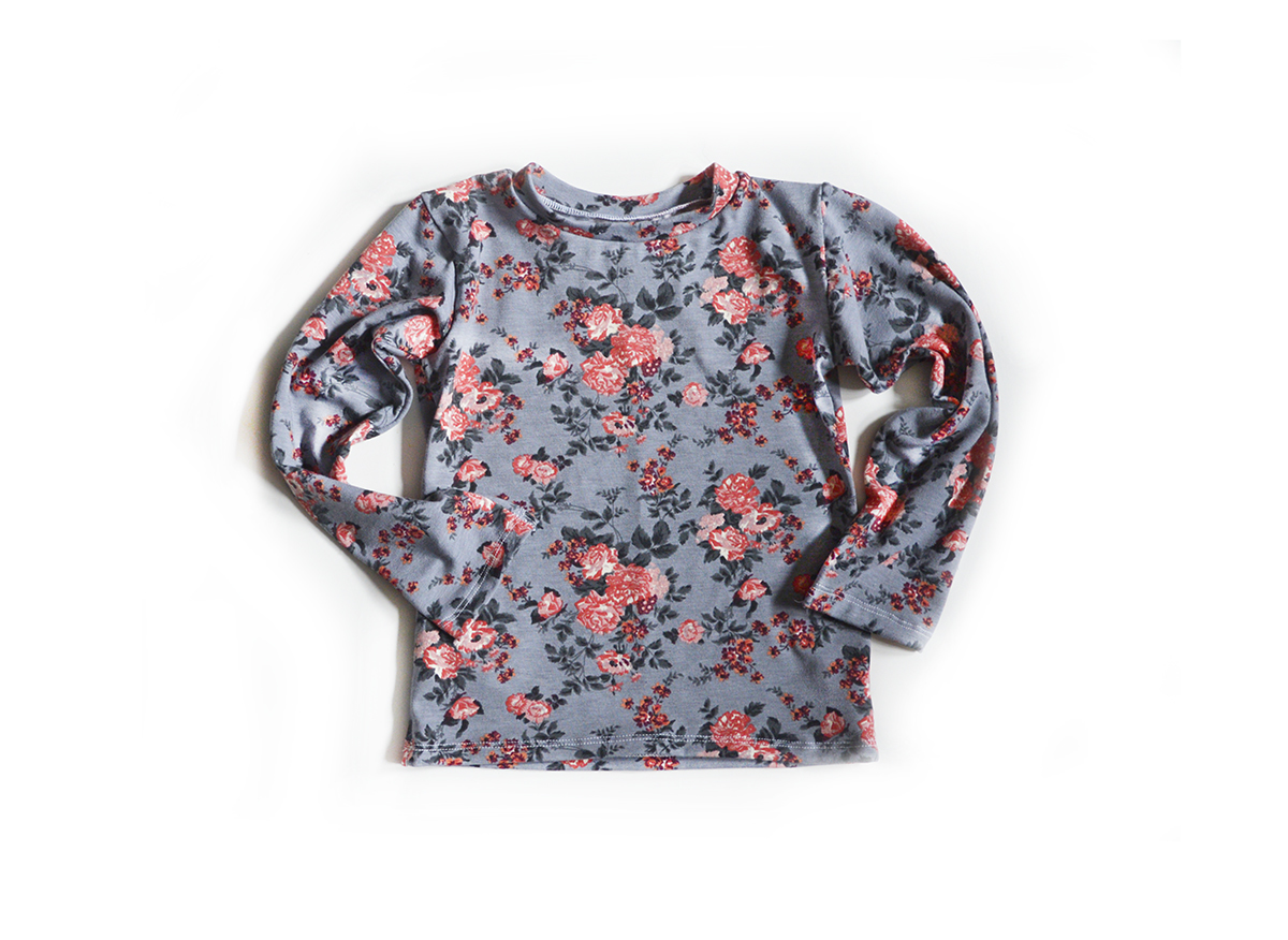 Little Sprout™ Kids Long Sleeve T shirt Floral on Grey 00951