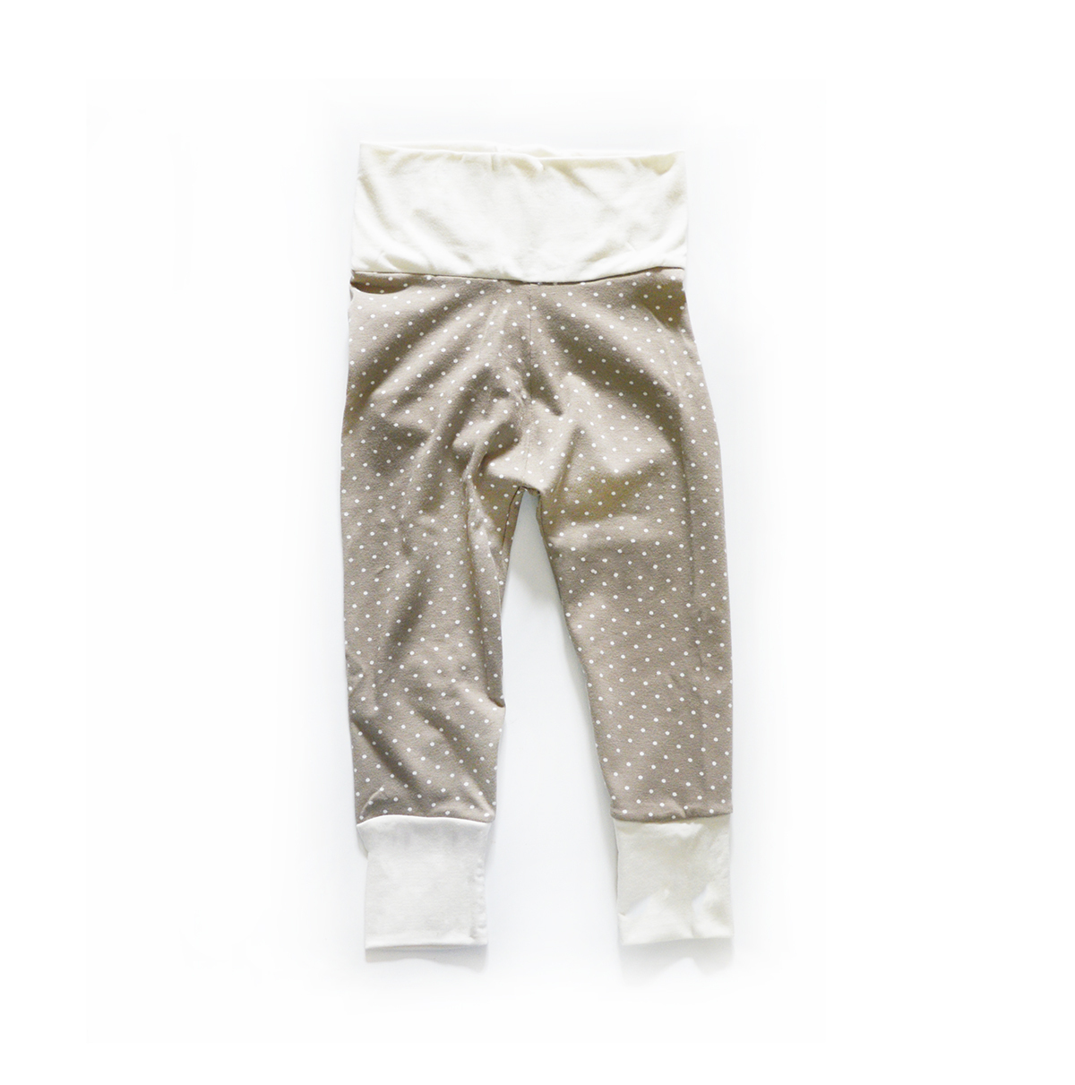 Little Sprout Pants™ Tan with Dots with Bamboo cuffs 01039