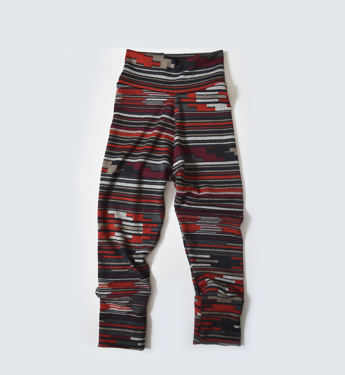 Little Sprout Pants™ Red Knit Tribal Abstract - Slim Fit 00455