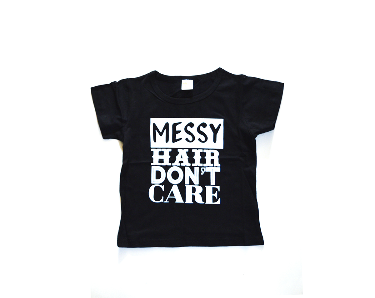 Kid's Tales T Shirt Messy Hair Don't Care 00656
