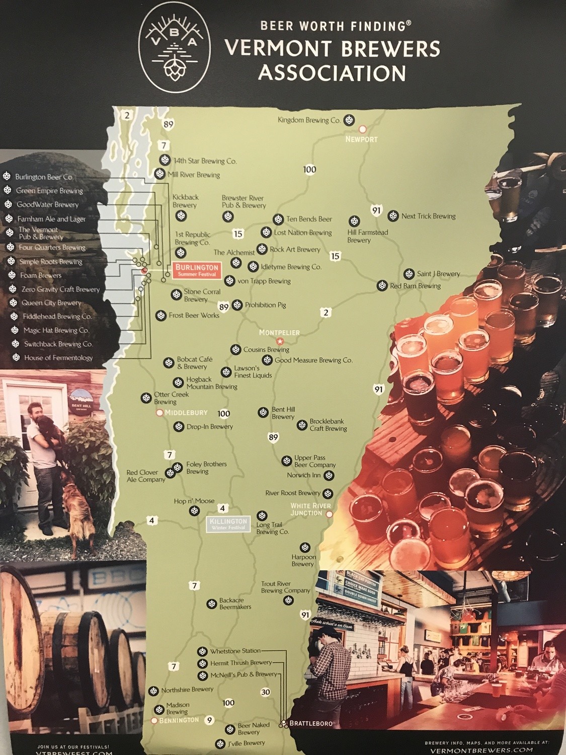 Vermont Brewers Map Vermont Brewers Map